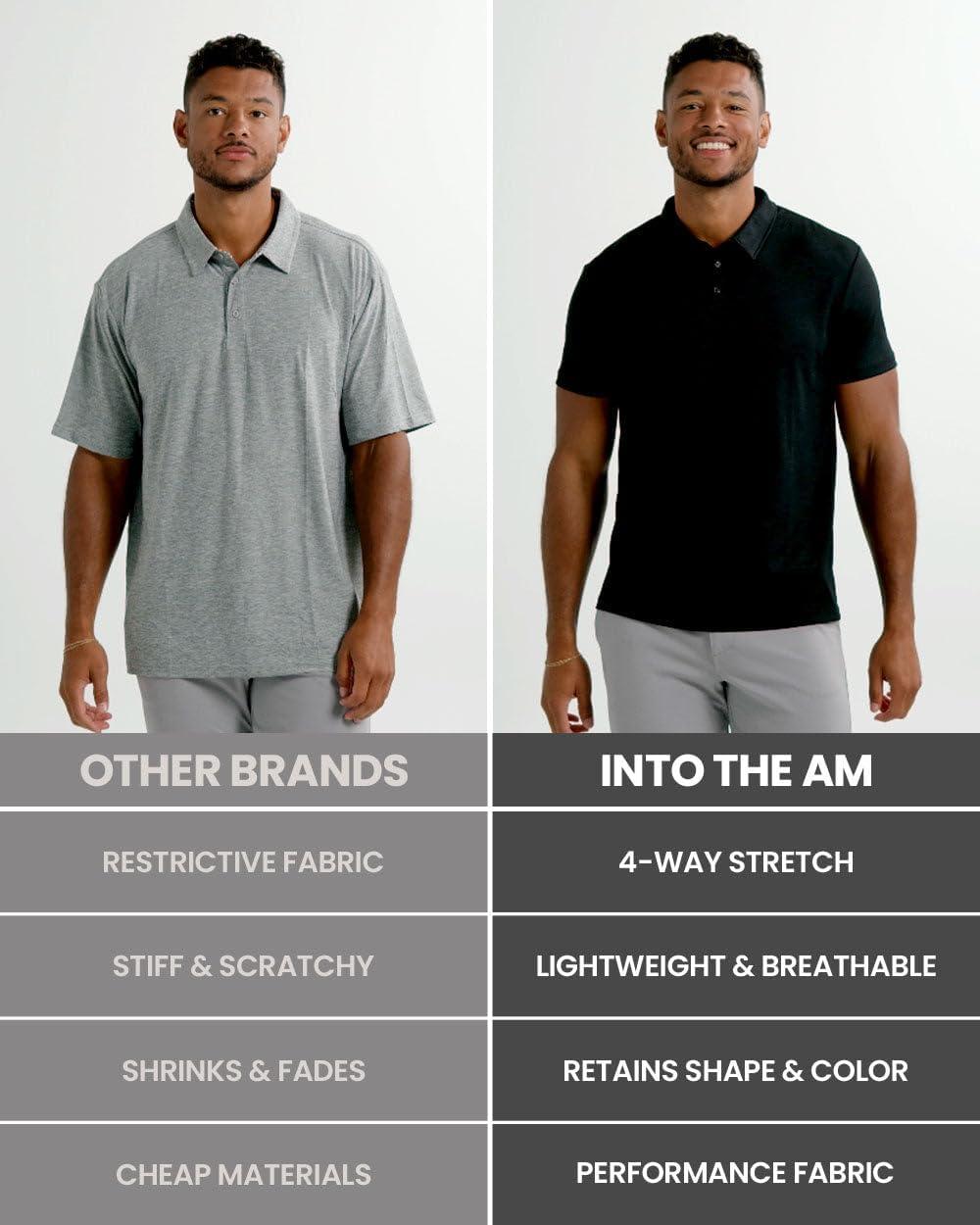 imageINTO THE AM Performance Dri Fit Polo Shirts for Men S4XL Quick Dry Moisture Wicking Athletic Sport Collar Work ShirtsSingle Branded Indigo