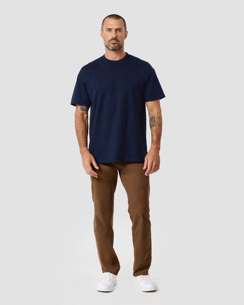 imageINTO THE AM Heavyweight T Shirts for Men S 3XL Boxy Oversized 100 Cotton Thick Heavy Weight Tshirts Mens TeesNavy