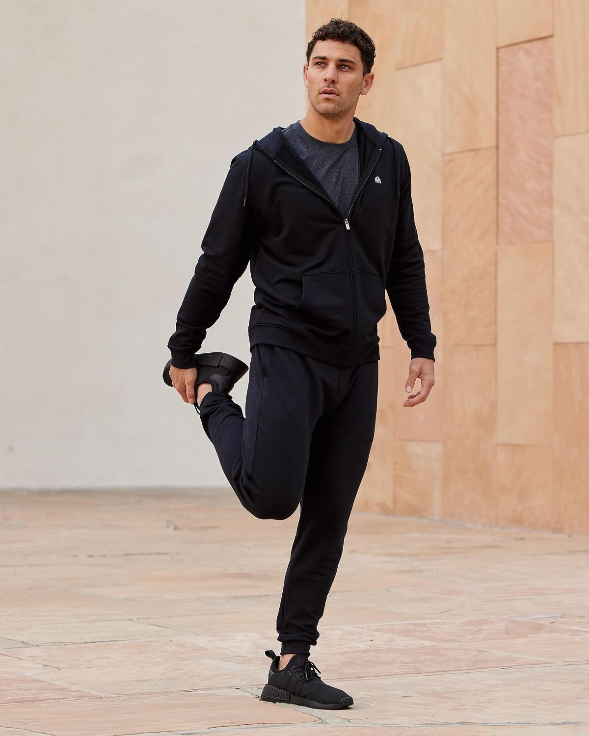 image:imageFleece Joggers for Men Soft Lounge Sweatpants Zip Pockets Tapered S4XLNonbranded Charcoal