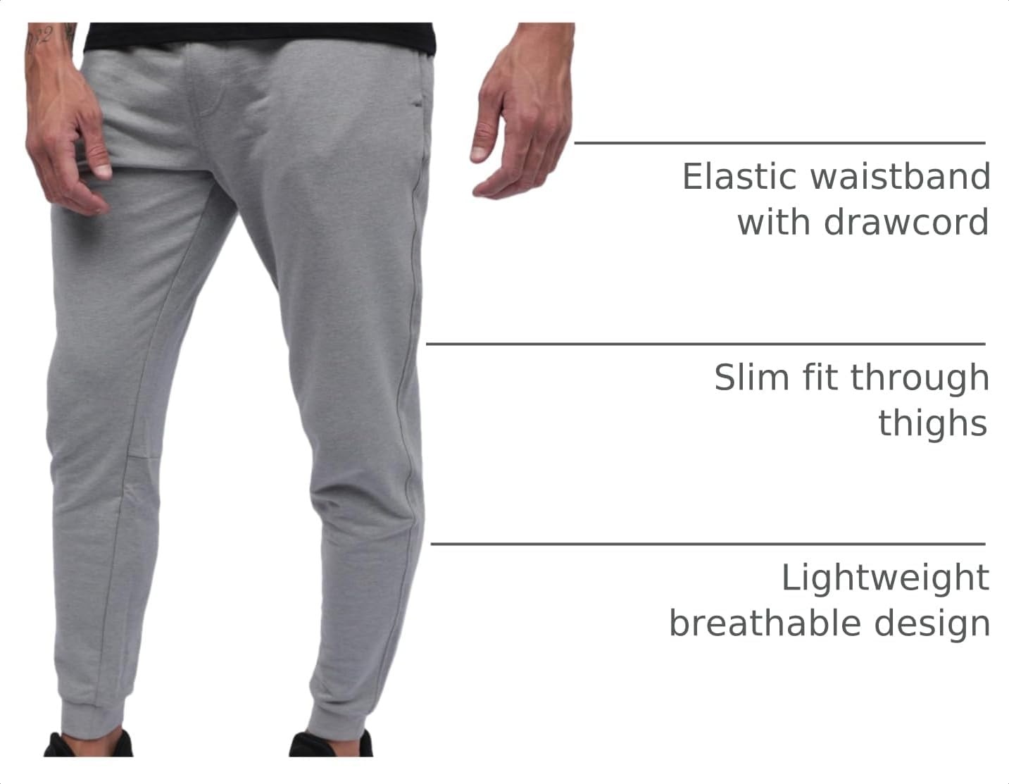 image:imageFleece Joggers for Men Soft Lounge Sweatpants Zip Pockets Tapered S4XLNonbranded Grey