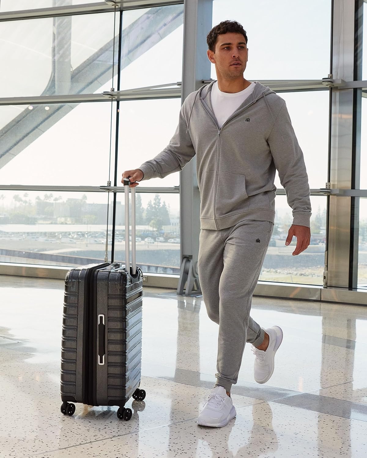 image:imageFleece Joggers for Men Soft Lounge Sweatpants Zip Pockets Tapered S4XLNonbranded Grey