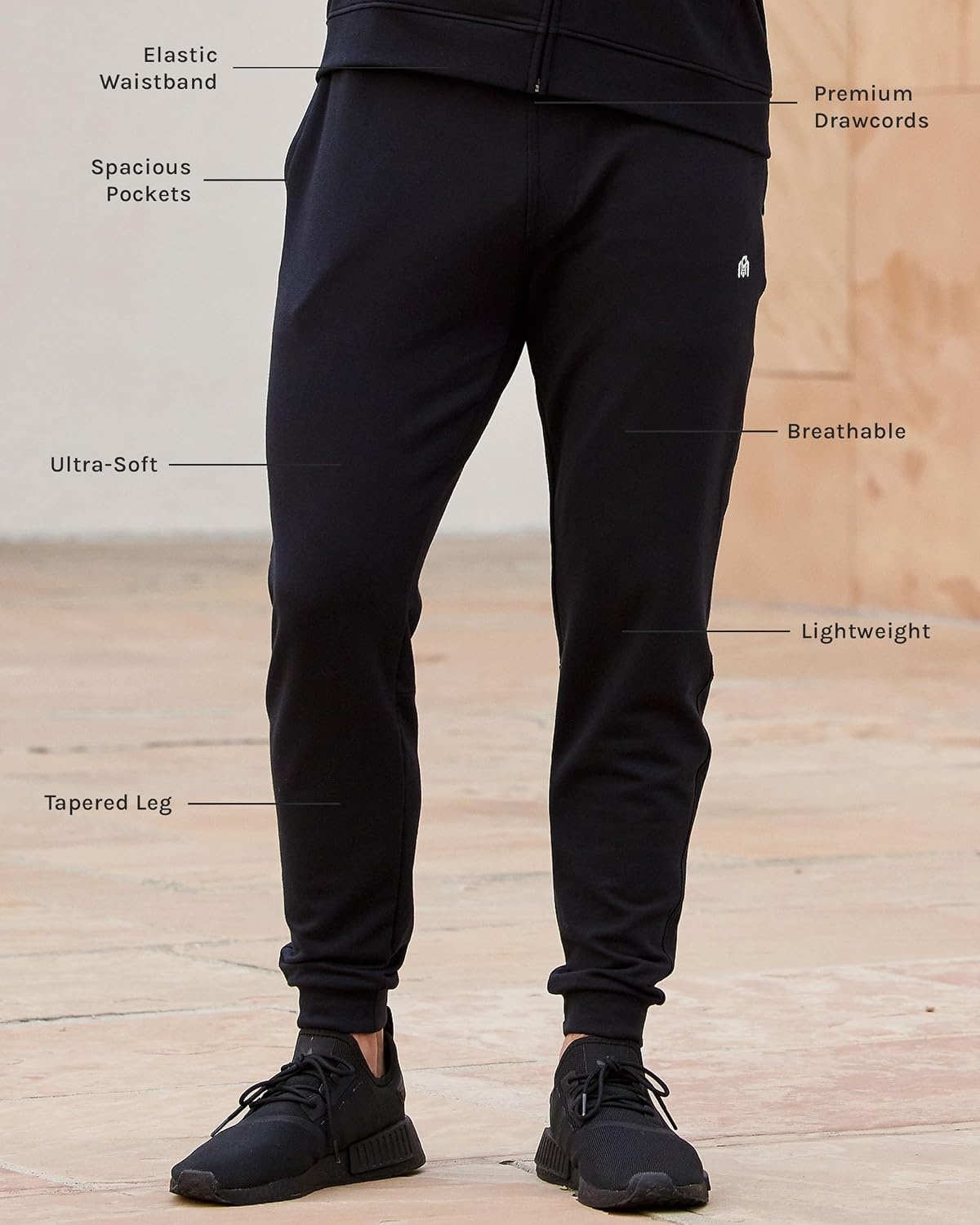 image:imageFleece Joggers for Men Soft Lounge Sweatpants Zip Pockets Tapered S4XLNonbranded Navy