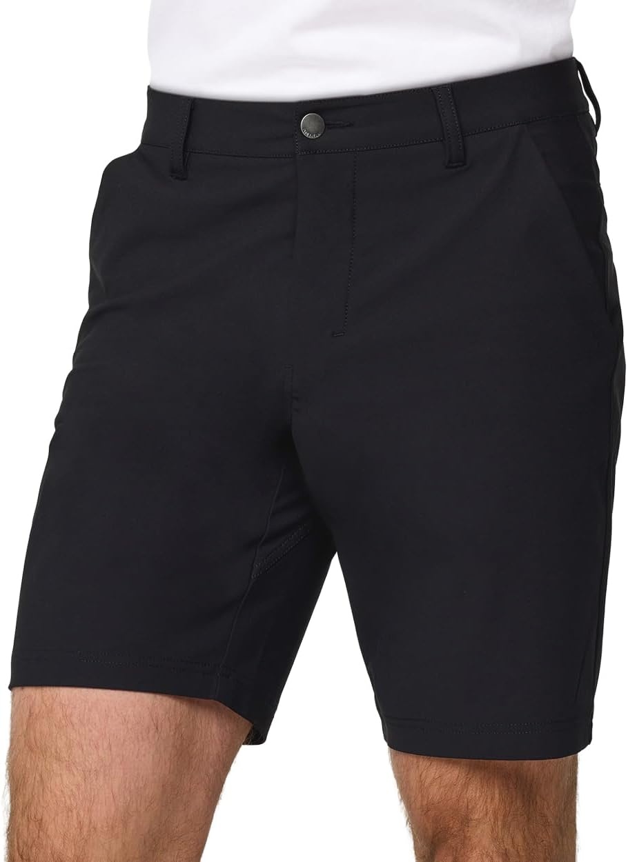 image:imageMens Shorts Stretch Chino Golf Casual Dress Flat Front 7 amp 9 InchBlack