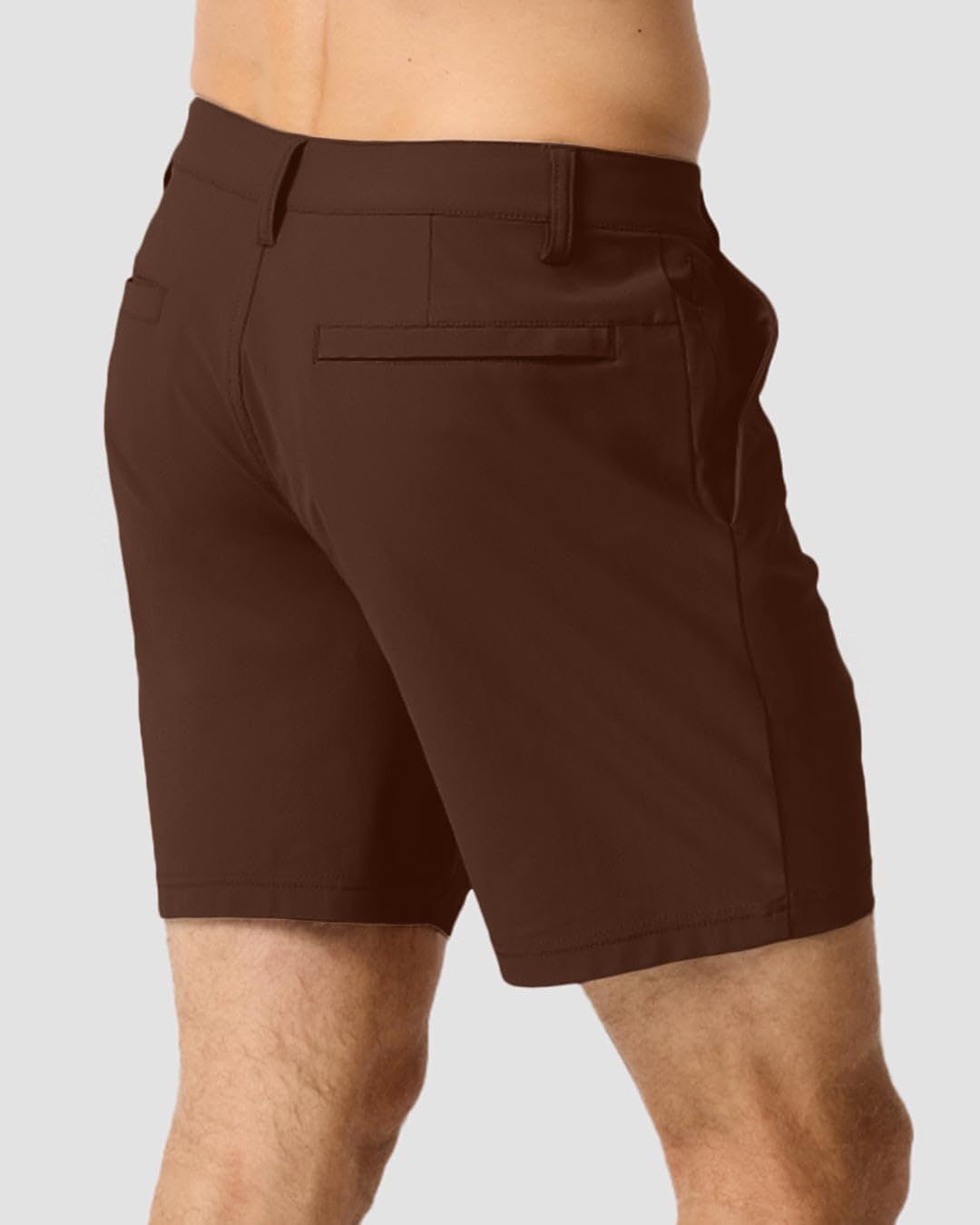 image:imageMens Shorts Stretch Chino Golf Casual Dress Flat Front 7 amp 9 InchBrown