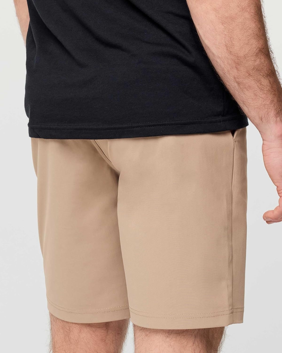 image:imageMens Shorts Stretch Chino Golf Casual Dress Flat Front 7 amp 9 InchKhakiLight Grey