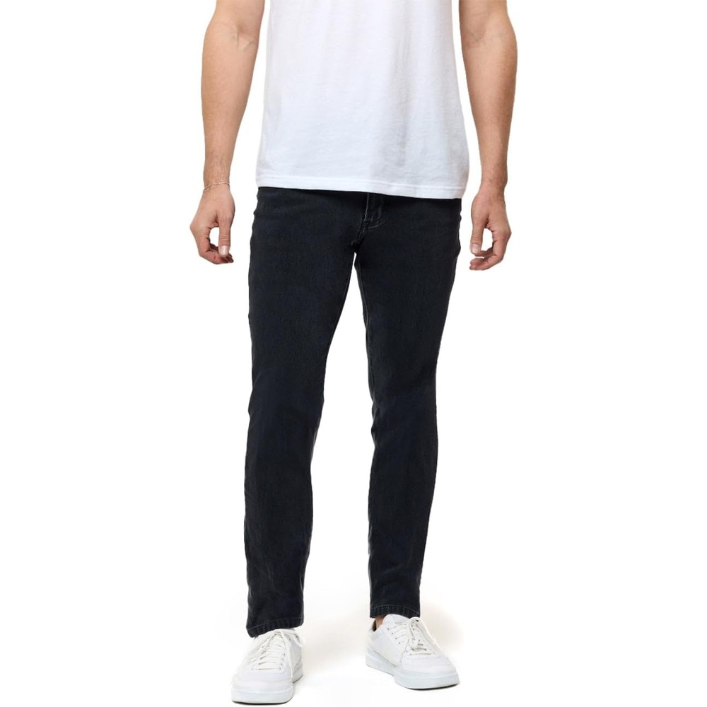 image:imageMens Jeans Stretch Denim Slim Fit Tapered Leg Ultra Soft ComfortDark Grey