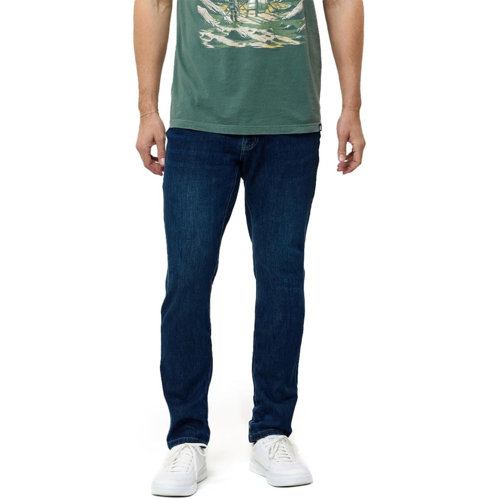 image:imageMens Jeans Stretch Denim Slim Fit Tapered Leg Ultra Soft ComfortDark Indigo