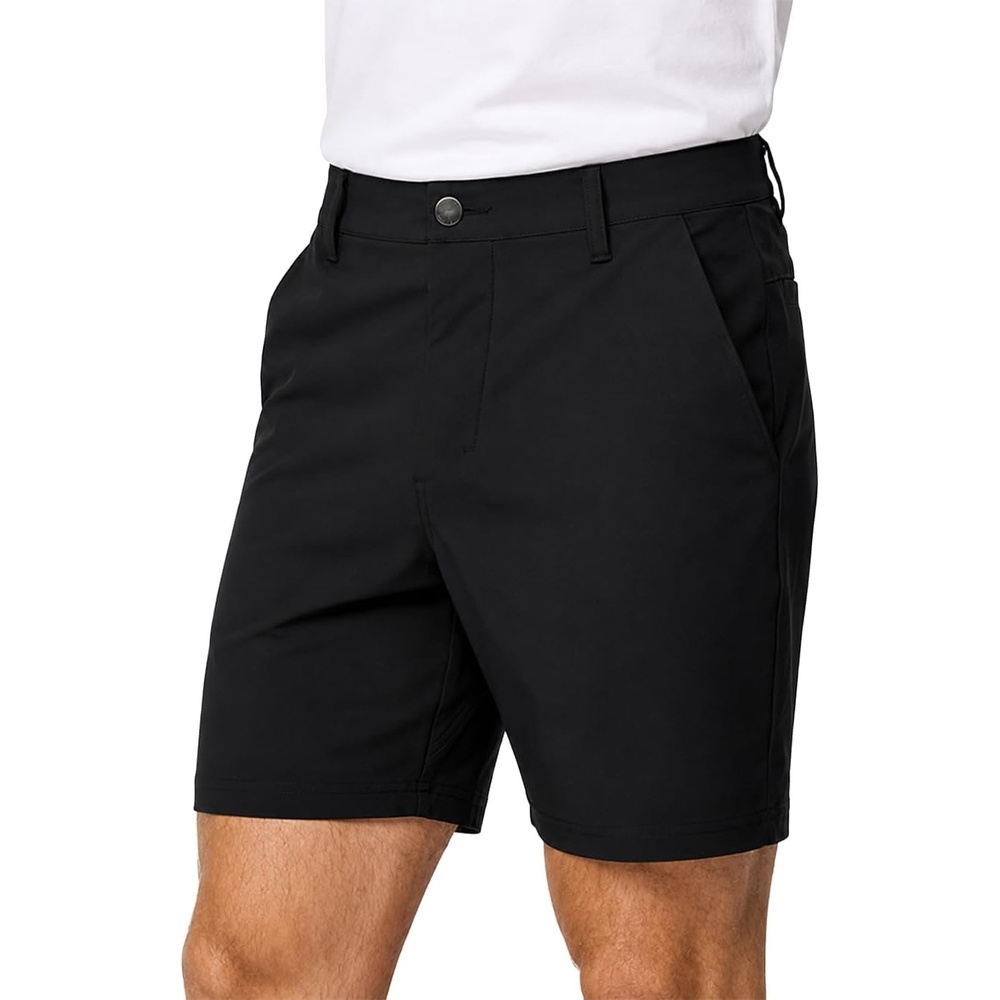 image:imageMens Shorts Stretch Chino Golf Casual Dress Flat Front 7 amp 9 InchBlack