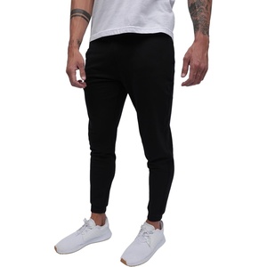 Fleece Joggers for Men Soft Lounge Sweatpants Zip Pockets Tapered S-4XL(Non-branded – Black)