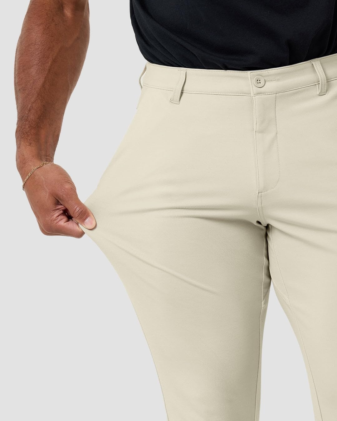 image:imageCasual Pants for Men Slim Fit Stretch Chino Tech Travel Pants TaperedBeige