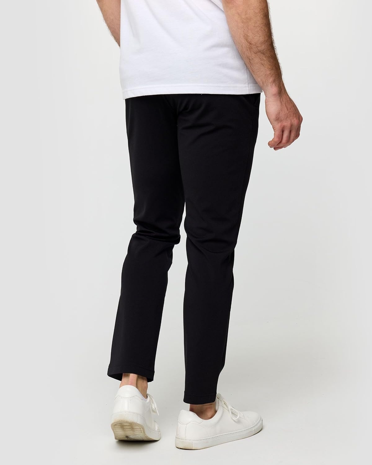 image:imageCasual Pants for Men Slim Fit Stretch Chino Tech Travel Pants TaperedBlackCharcoal