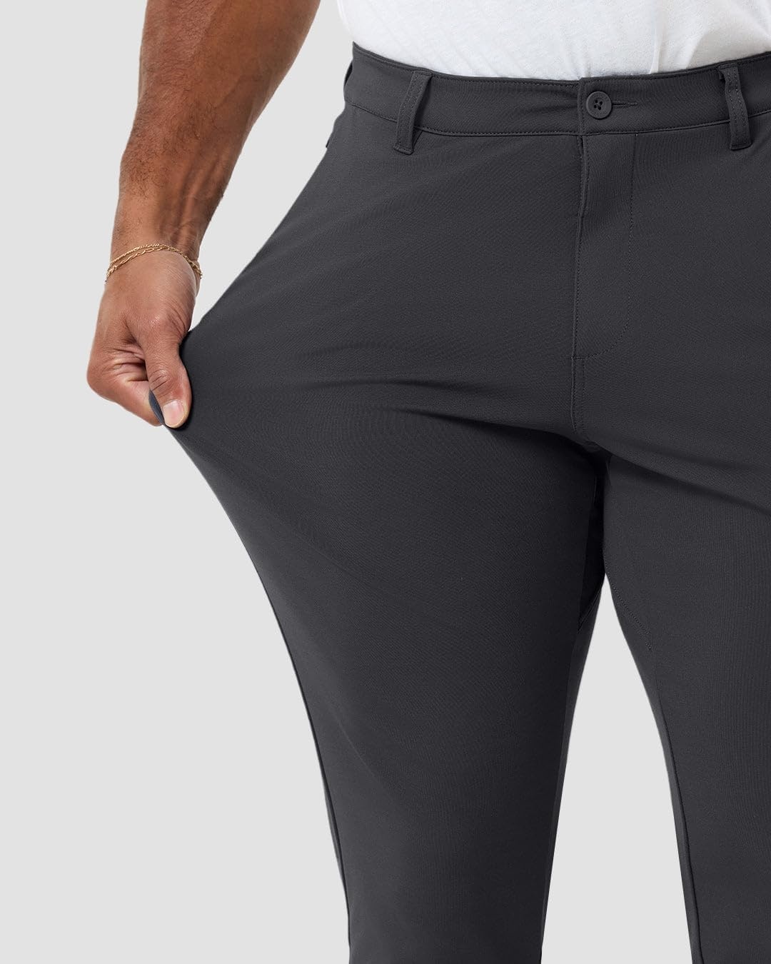 image:imageCasual Pants for Men Slim Fit Stretch Chino Tech Travel Pants TaperedCharcoal