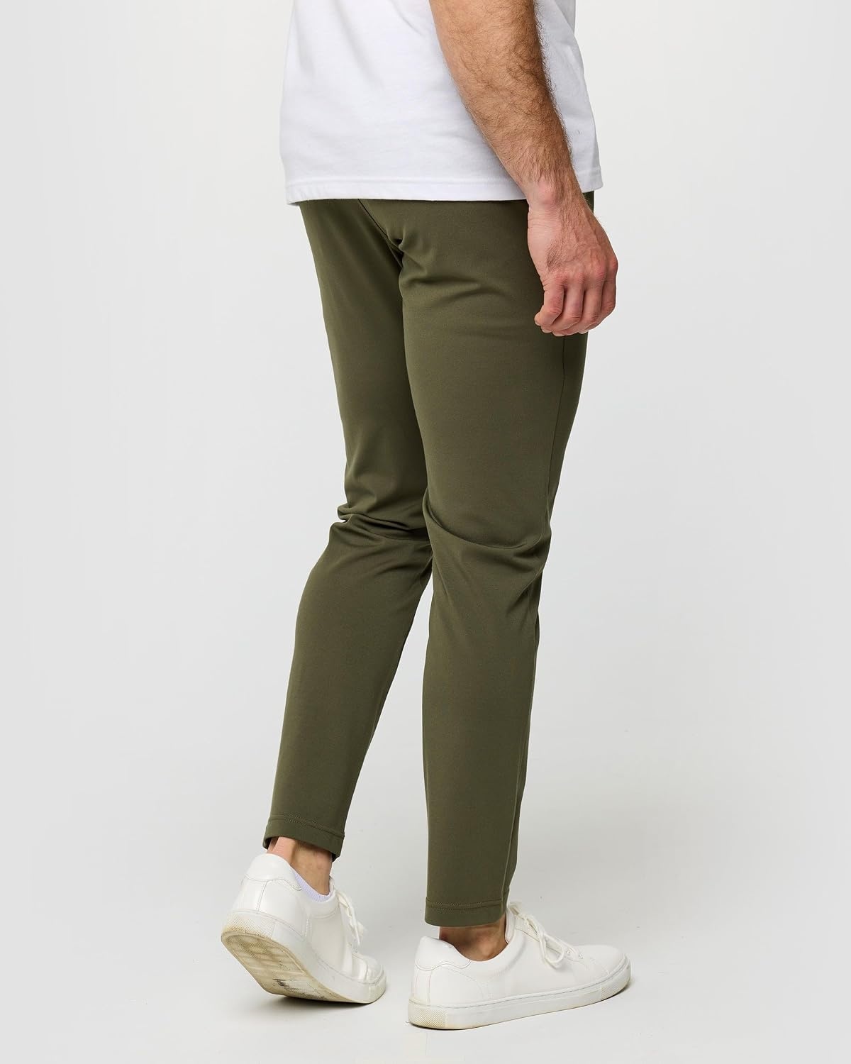 image:imageCasual Pants for Men Slim Fit Stretch Chino Tech Travel Pants TaperedDark Olive