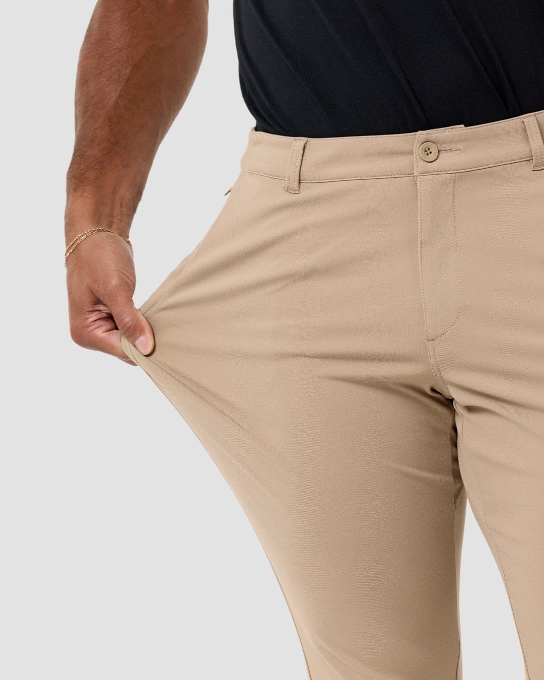 image:imageCasual Pants for Men Slim Fit Stretch Chino Tech Travel Pants TaperedKhaki