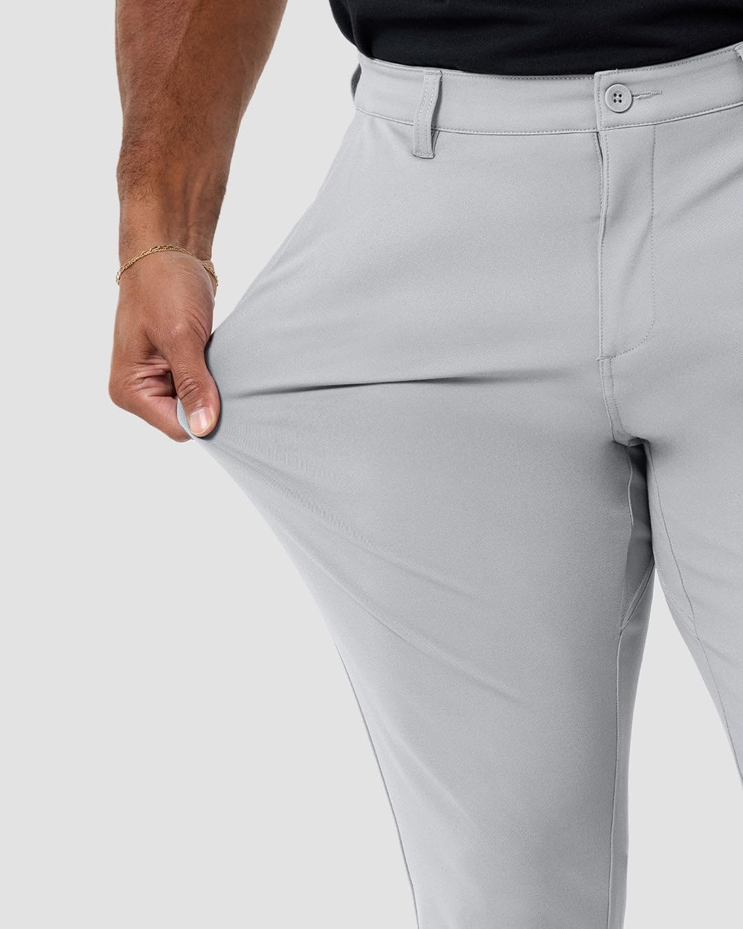 image:imageCasual Pants for Men Slim Fit Stretch Chino Tech Travel Pants TaperedLight Grey