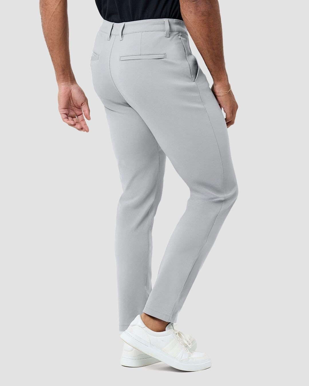 image:imageCasual Pants for Men Slim Fit Stretch Chino Tech Travel Pants TaperedLight Grey