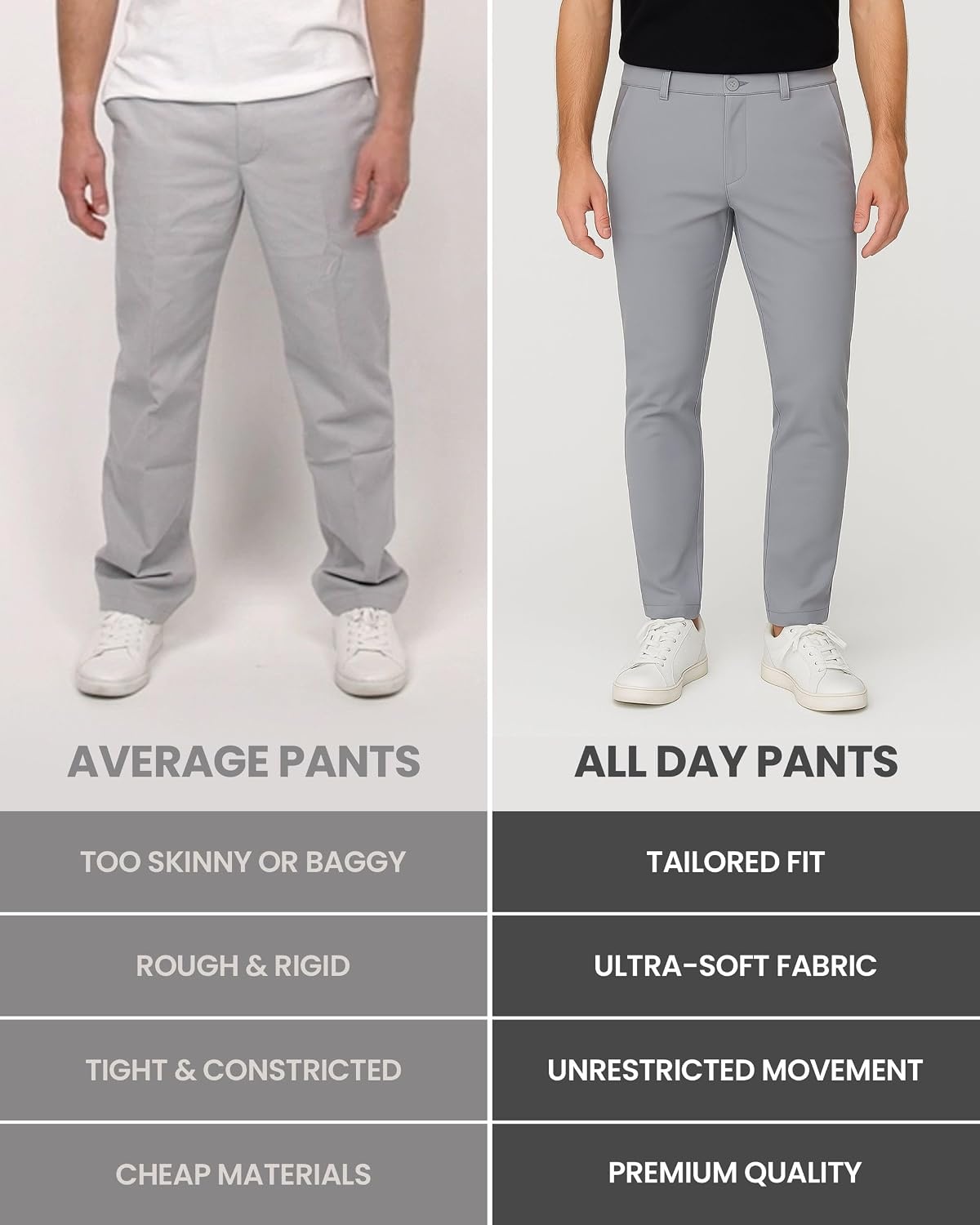 image:imageCasual Pants for Men Slim Fit Stretch Chino Tech Travel Pants TaperedTaupe