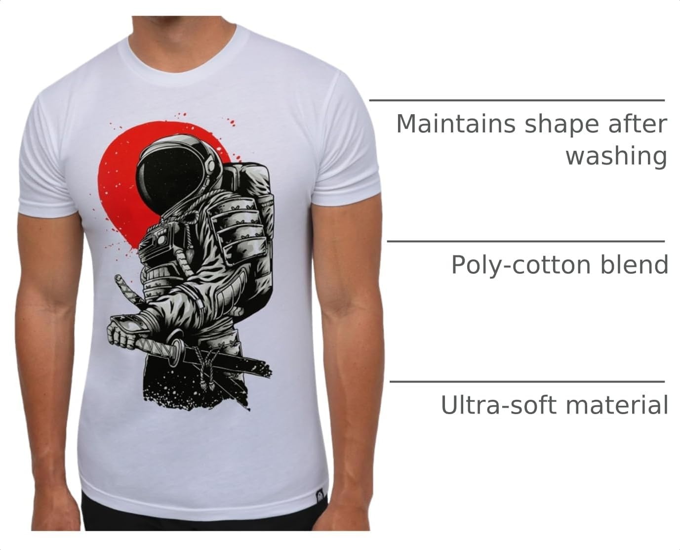 image:imageGraphic Tees for Men Cool Art Short Sleeve TShirts Soft Slim Fit S4XLAstro Samurai