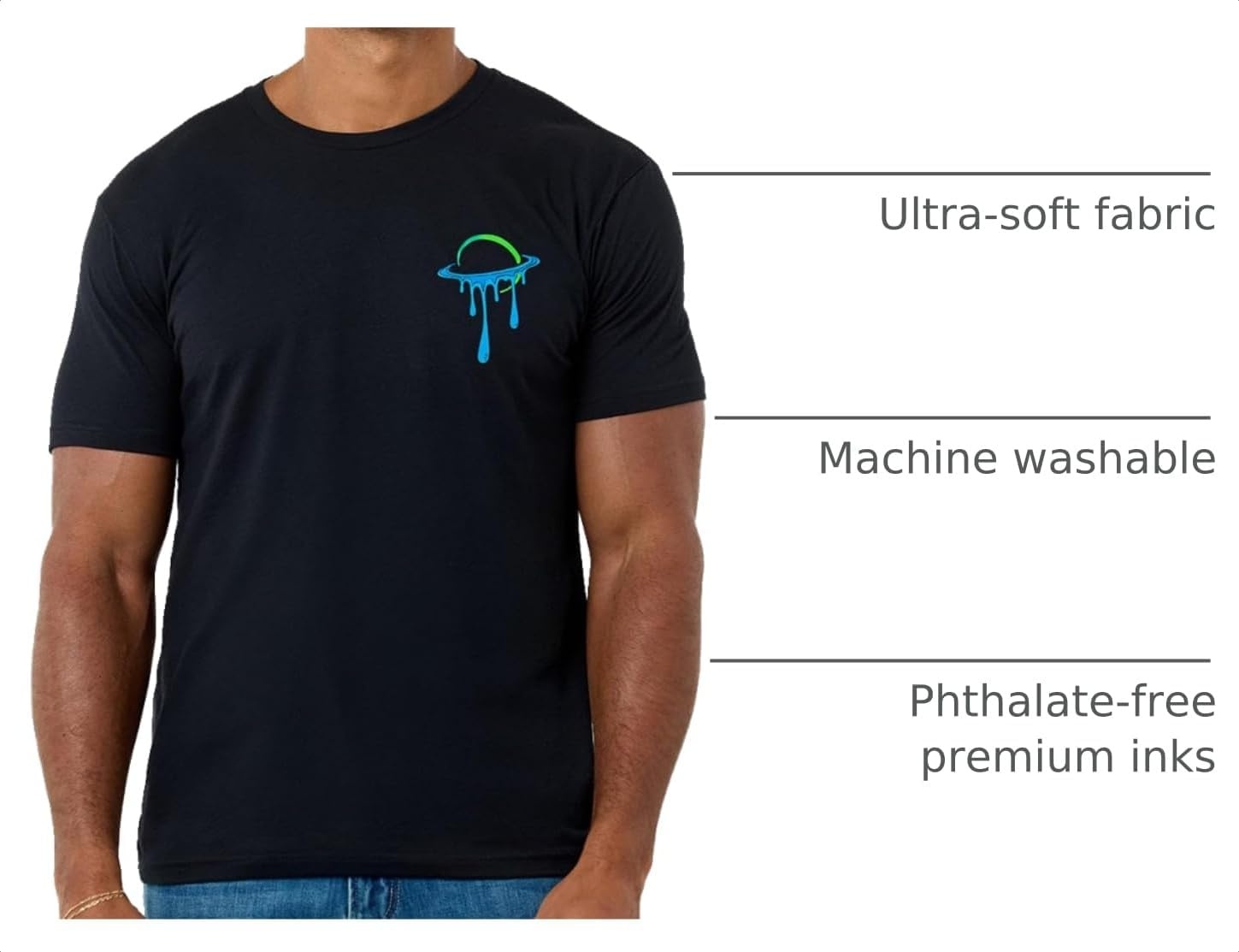 image:imageGraphic Tees for Men Cool Art Short Sleeve TShirts Soft Slim Fit S4XLBrain Invader II