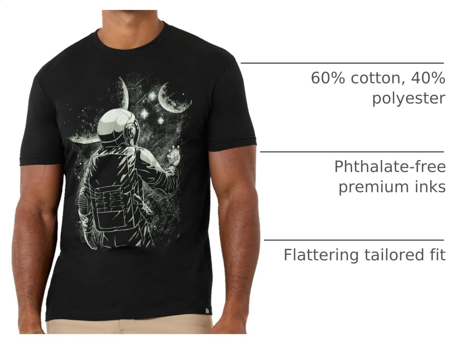 image:imageGraphic Tees for Men Cool Art Short Sleeve TShirts Soft Slim Fit S4XLGalaxy Guide