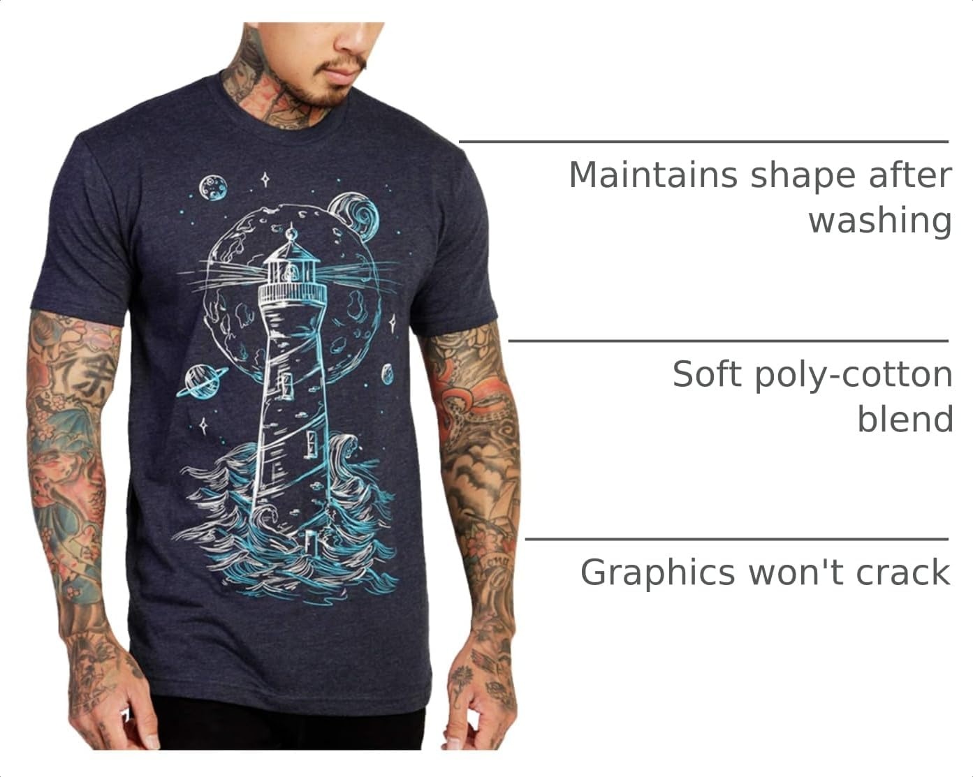 image:imageGraphic Tees for Men Cool Art Short Sleeve TShirts Soft Slim Fit S4XLLook Out