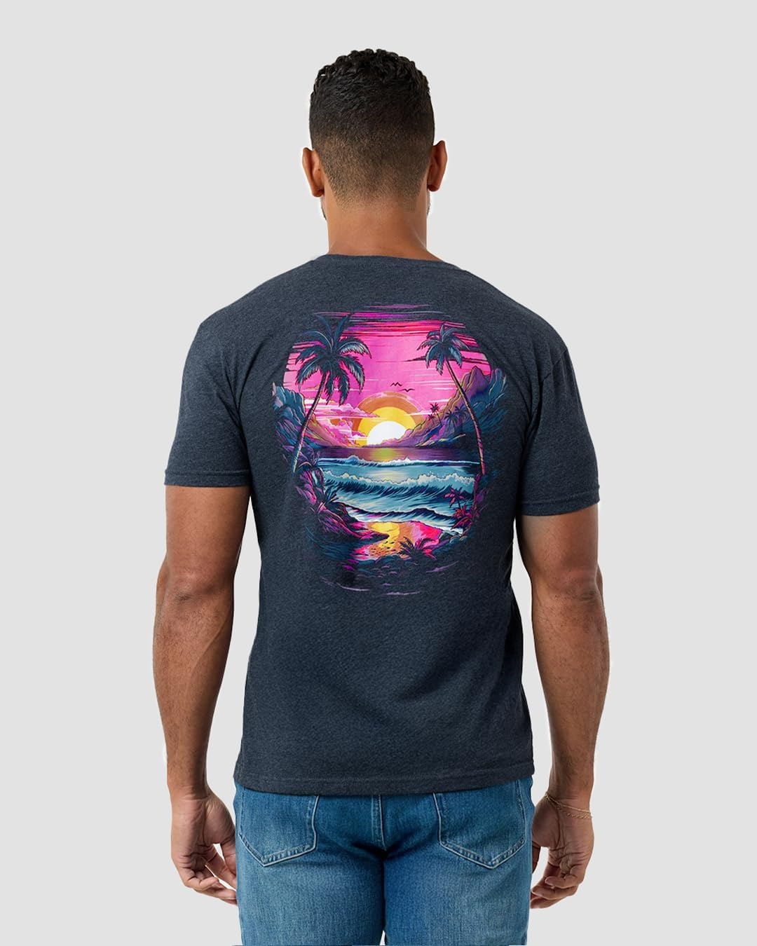 image:imageGraphic Tees for Men Cool Art Short Sleeve TShirts Soft Slim Fit S4XLNeon Shores II