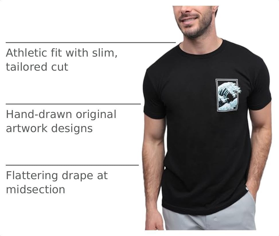 image:imageGraphic Tees for Men Cool Art Short Sleeve TShirts Soft Slim Fit S4XLOcean Hues Tee