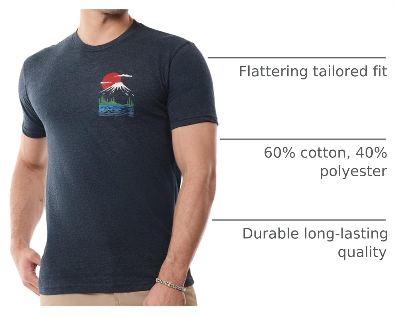 image:imageGraphic Tees for Men Cool Art Short Sleeve TShirts Soft Slim Fit S4XLQuiet Horizon
