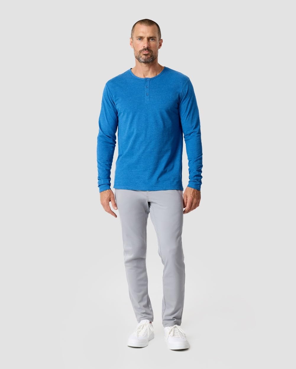 image:imageHenley Shirts for Men Long Sleeve Casual 3 Button Soft Cotton S4XLCool Blue Nologo