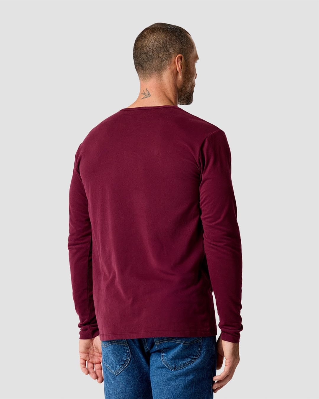 image:imageHenley Shirts for Men Long Sleeve Casual 3 Button Soft Cotton S4XLDark Maroon Nologo