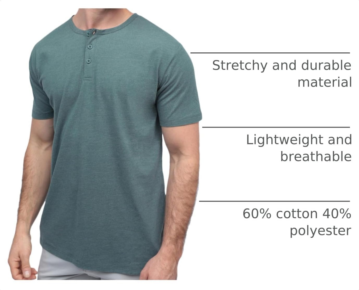 image:imageHenley Shirts for Men Long Sleeve Casual 3 Button Soft Cotton S4XLIndigo Nologo