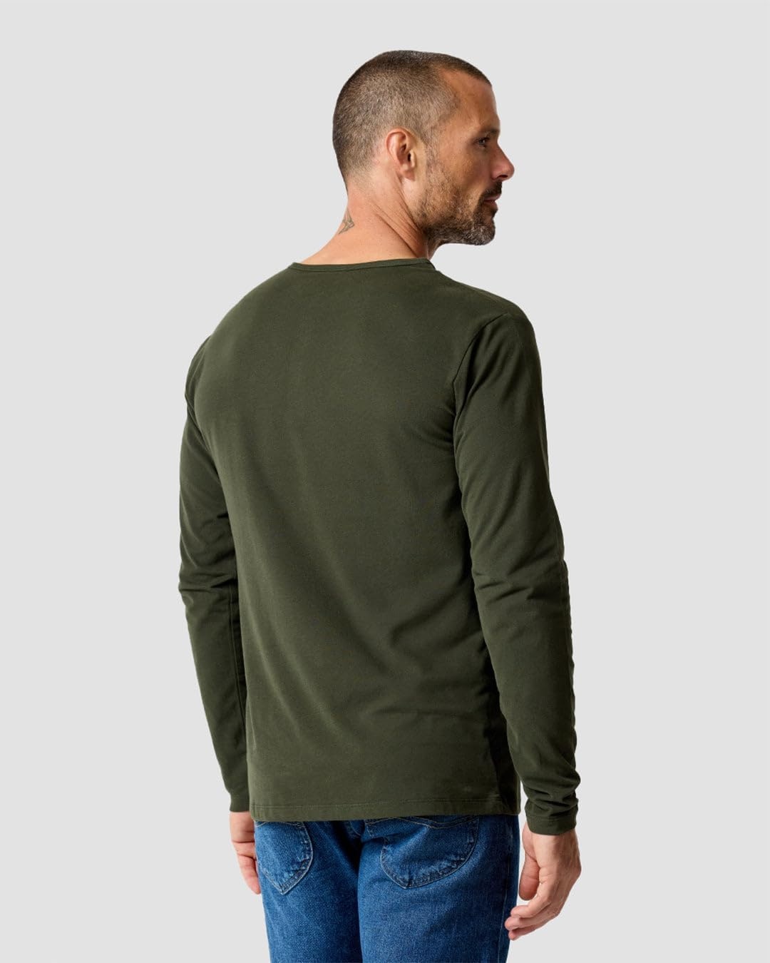 image:imageHenley Shirts for Men Long Sleeve Casual 3 Button Soft Cotton S4XLMidnight Olive Nologo