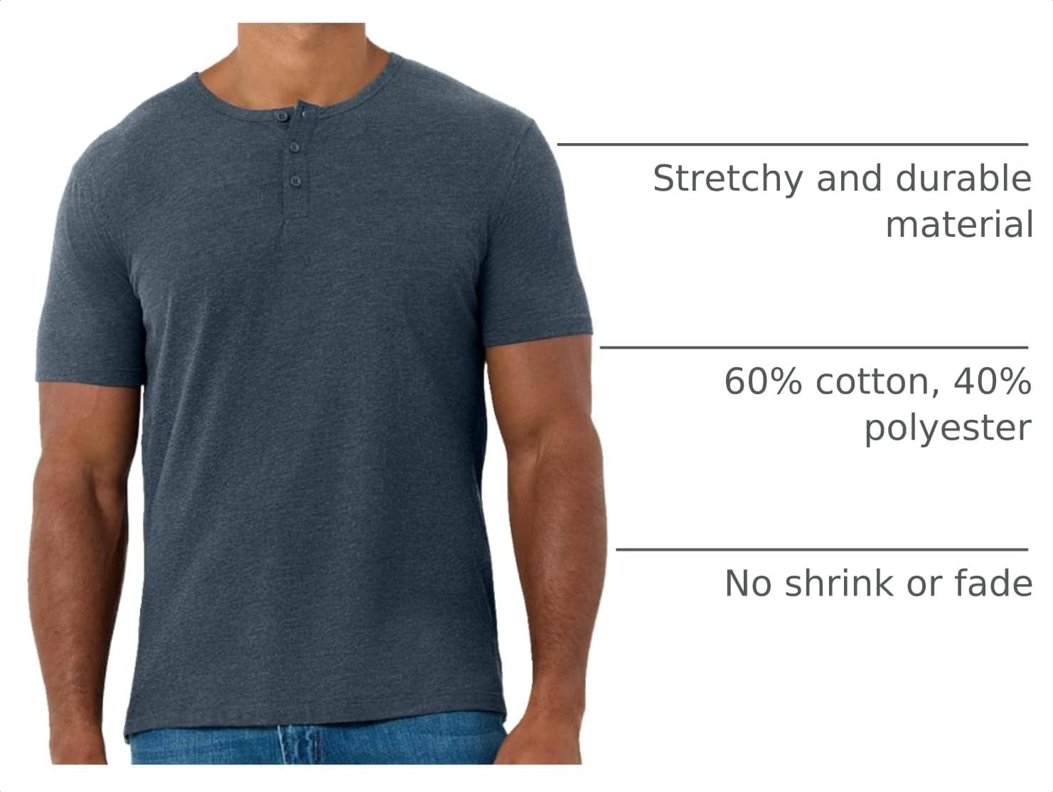image:imageHenley Shirts for Men Long Sleeve Casual 3 Button Soft Cotton S4XLNavy Logo