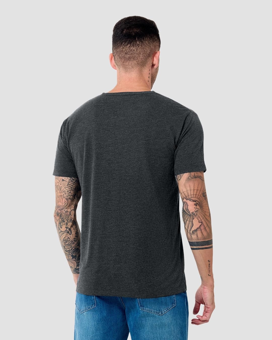 image:imageHenley Shirts for Men Short Sleeve Casual Fitted 3 Button Crew S4XLCharcoal Nologo