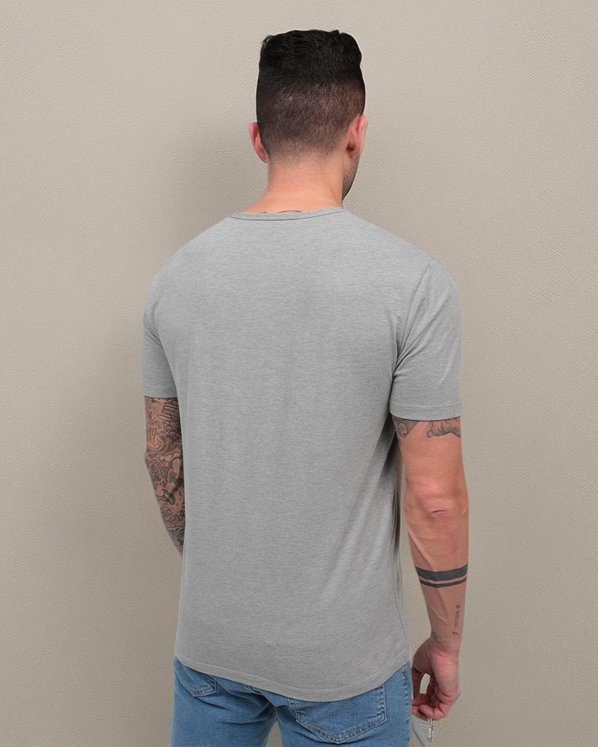 image:imageHenley Shirts for Men Short Sleeve Casual Fitted 3 Button Crew S4XLGrey Logo
