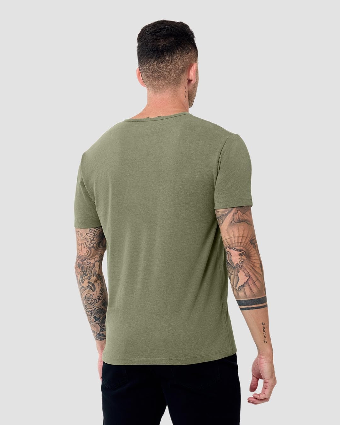 image:imageHenley Shirts for Men Short Sleeve Casual Fitted 3 Button Crew S4XLOlive Green Nologo