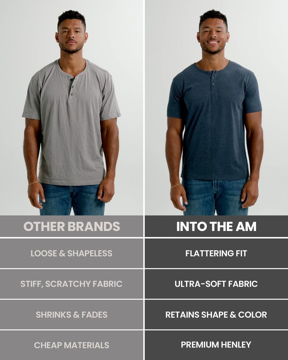 image:imageHenley Shirts for Men Short Sleeve Casual Fitted 3 Button Crew S4XLWhite Logo