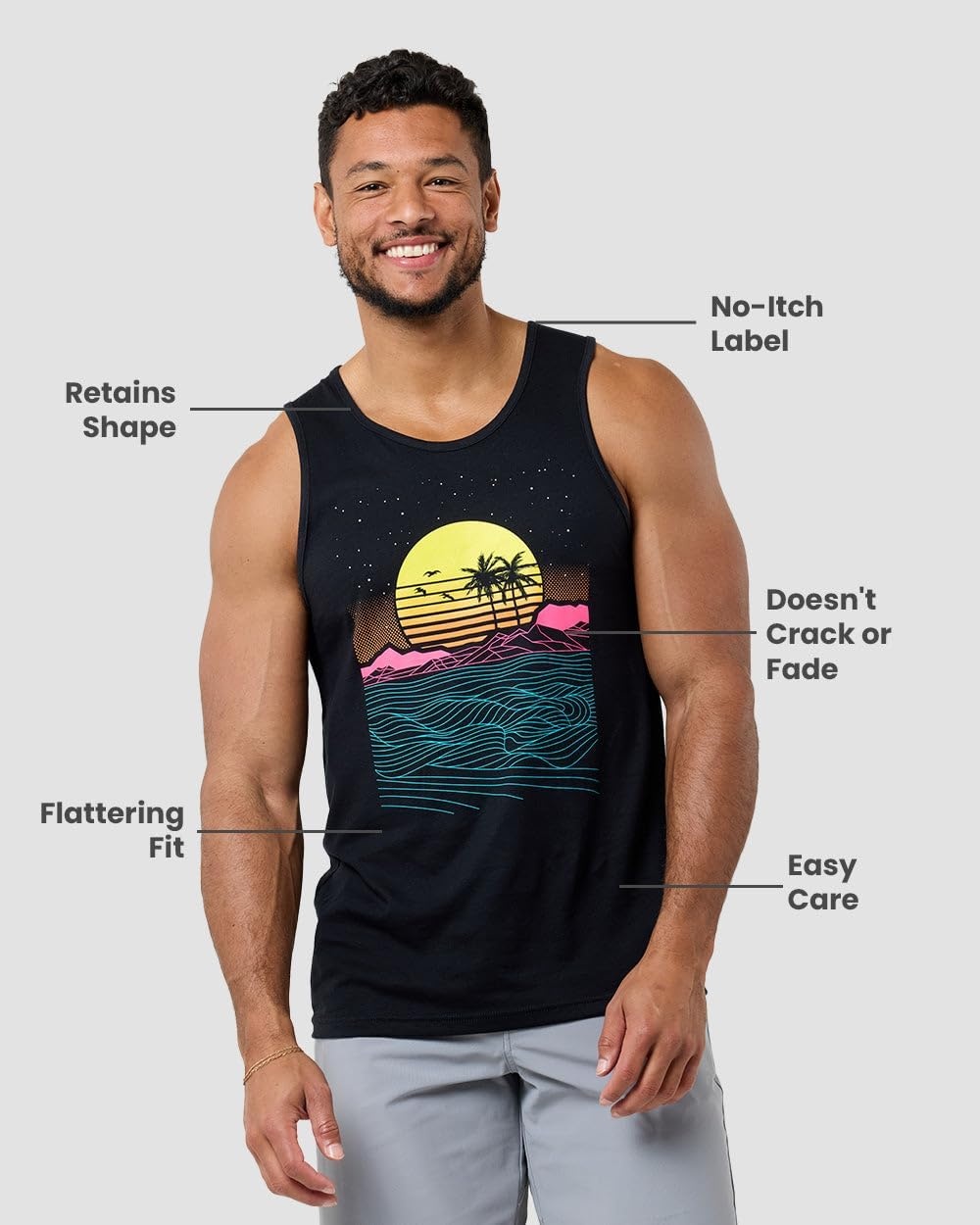 image:imageINTO THE AM Graphic Tank Tops for Men Cool Summer Beach Muscle Tanks S2XLDark Elixir