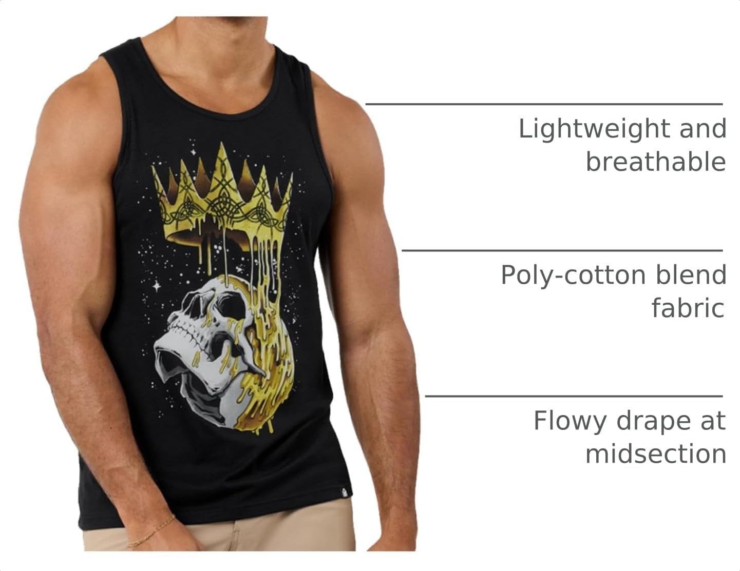 image:imageINTO THE AM Graphic Tank Tops for Men Cool Summer Beach Muscle Tanks S2XLFallen King