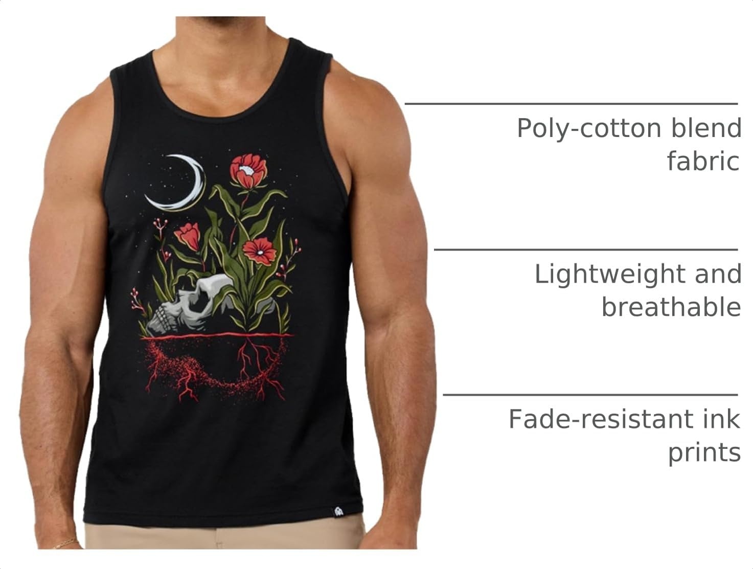 image:imageINTO THE AM Graphic Tank Tops for Men Cool Summer Beach Muscle Tanks S2XLFinal Rest