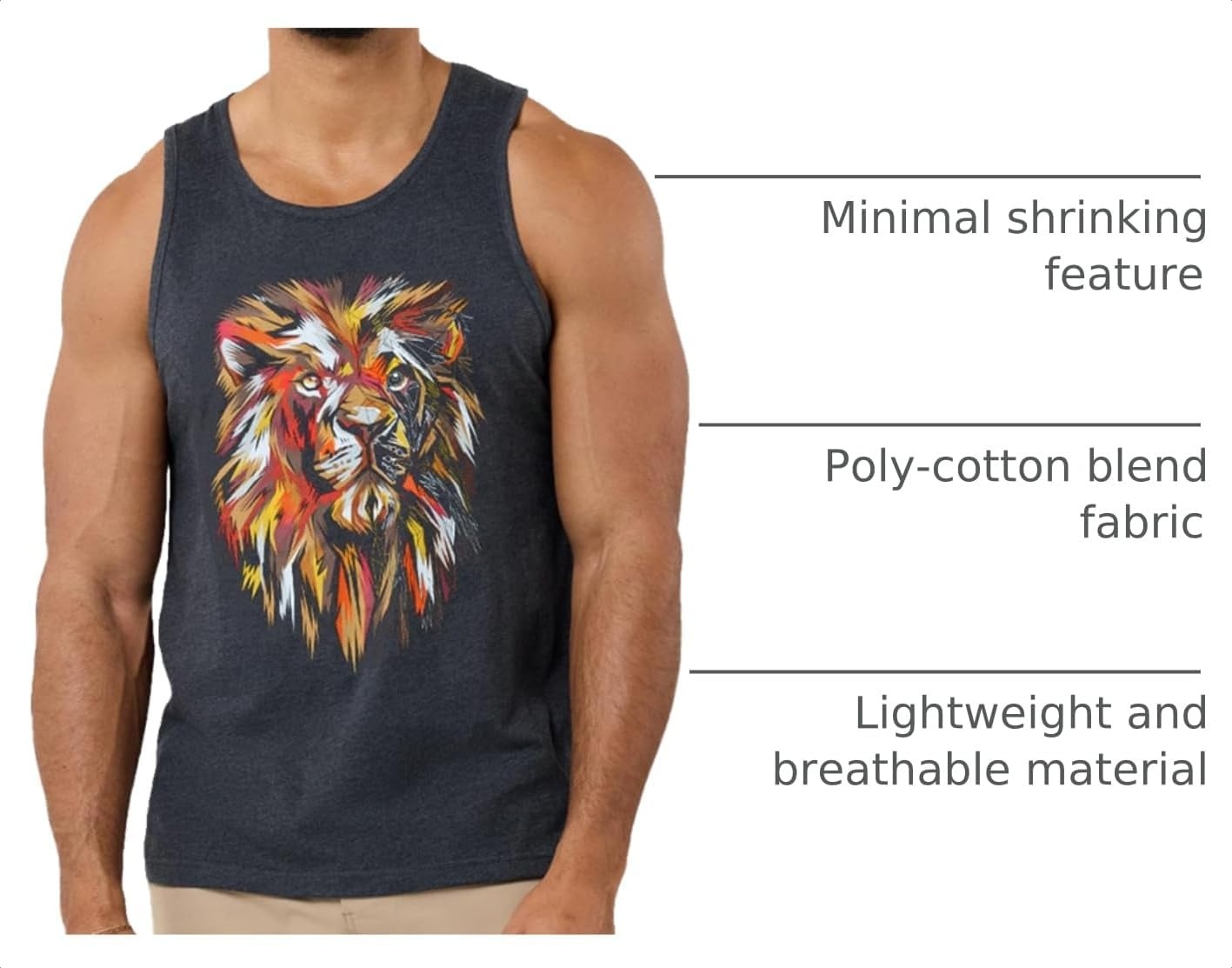 image:imageINTO THE AM Graphic Tank Tops for Men Cool Summer Beach Muscle Tanks S2XLFractal Beast