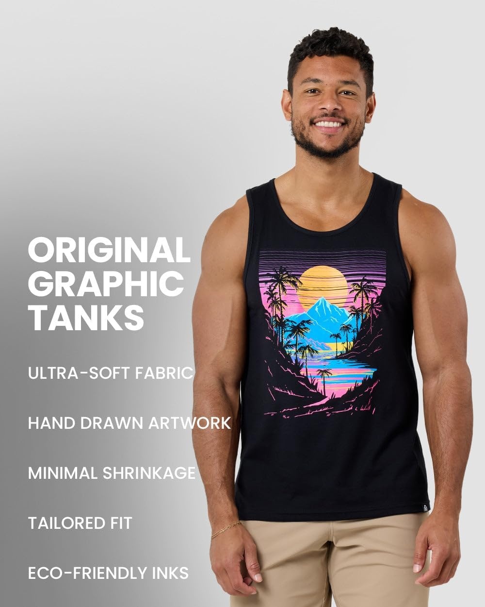 image:imageINTO THE AM Graphic Tank Tops for Men Cool Summer Beach Muscle Tanks S2XLLuminance