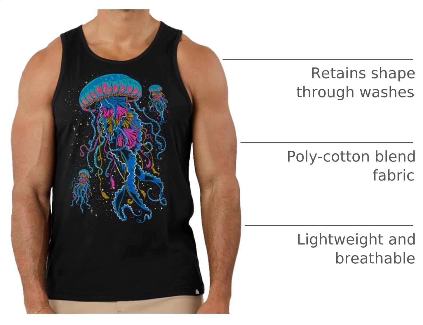 image:imageINTO THE AM Graphic Tank Tops for Men Cool Summer Beach Muscle Tanks S2XLLuminance
