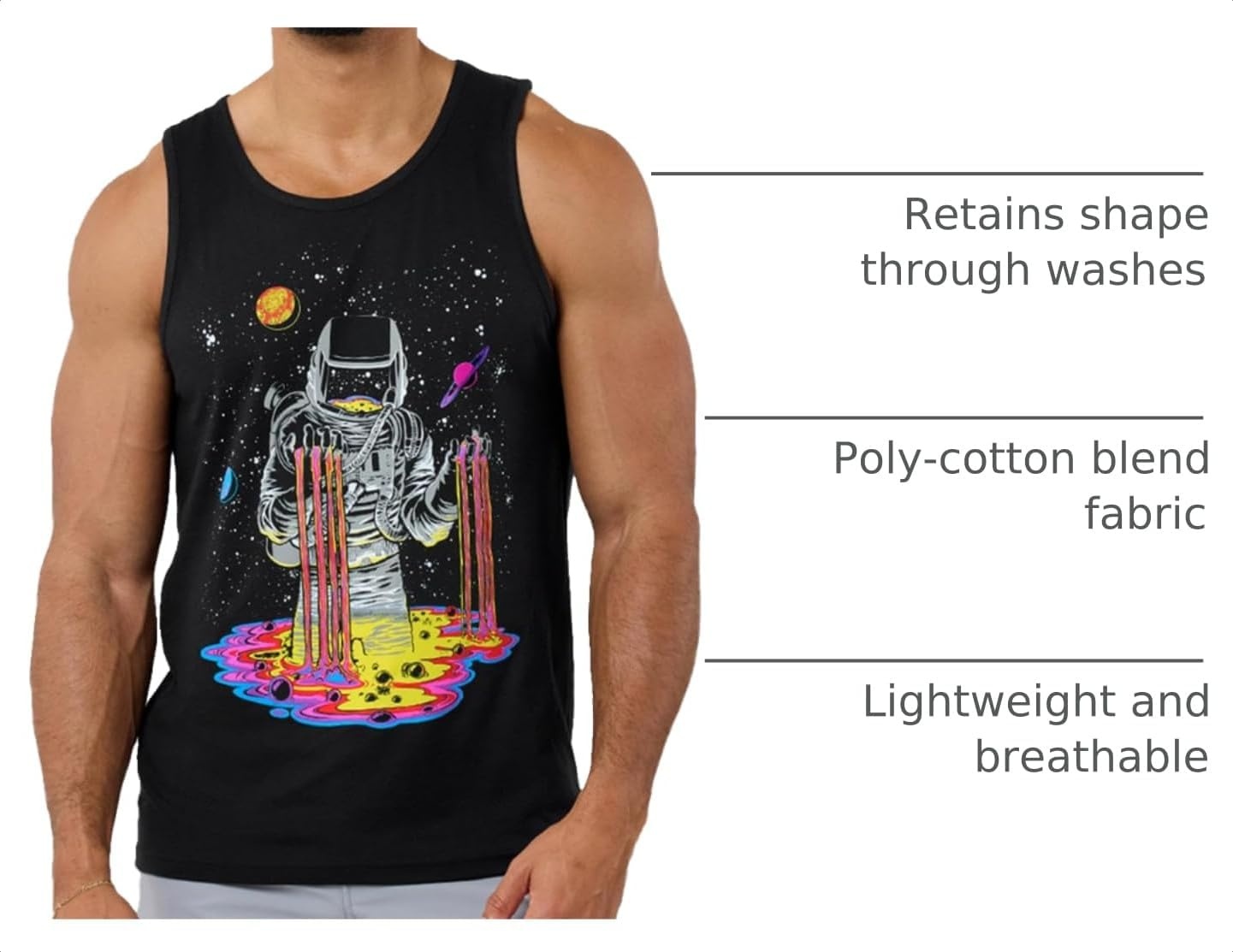 image:imageINTO THE AM Graphic Tank Tops for Men Cool Summer Beach Muscle Tanks S2XLSpace Drip