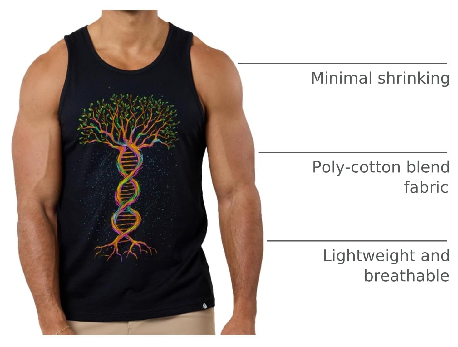 image:imageINTO THE AM Graphic Tank Tops for Men Cool Summer Beach Muscle Tanks S2XLTree of Life