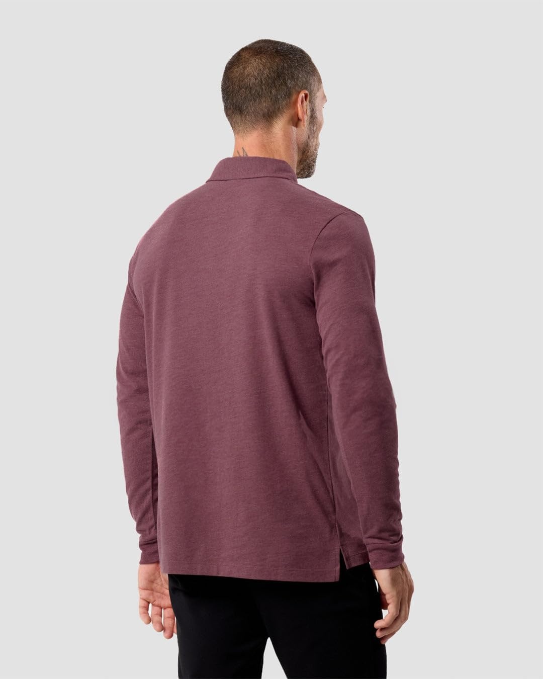 image:imageLong Sleeve Polo Shirts for Men Slim Fit Collared Soft Cotton S4XLNonbranded Maroon