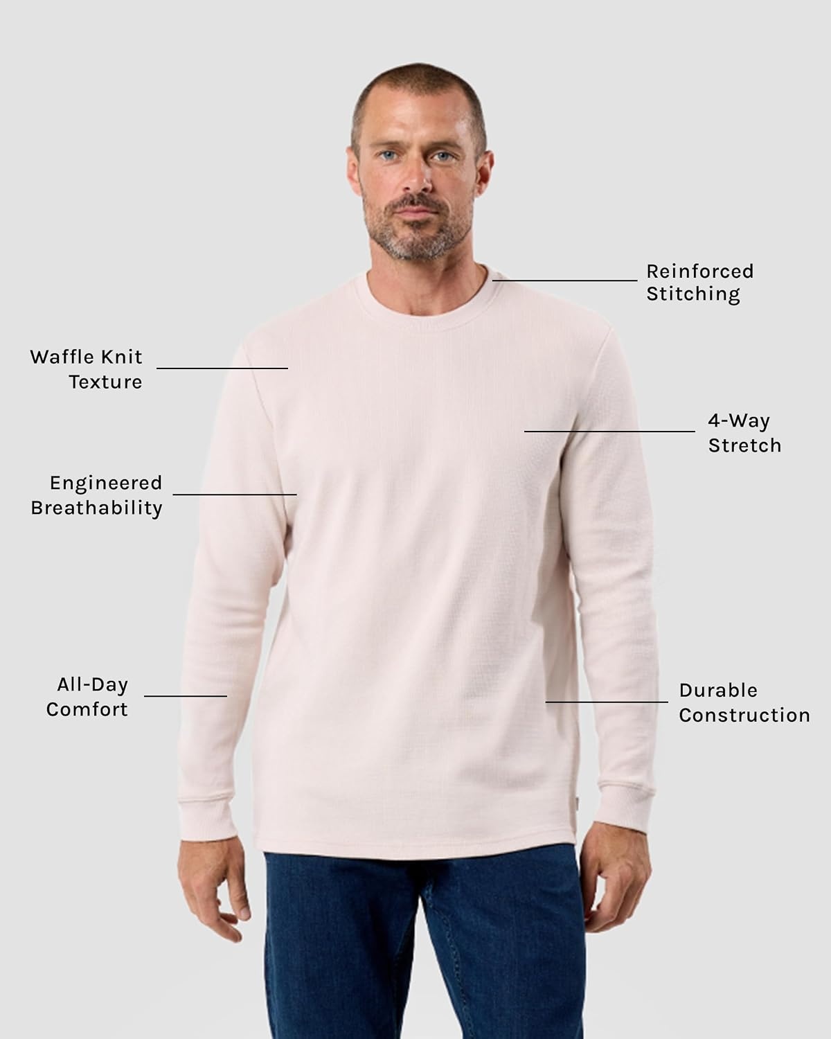 image:imageLong Sleeve Waffle Knit Crew by INTO THE AMBeige