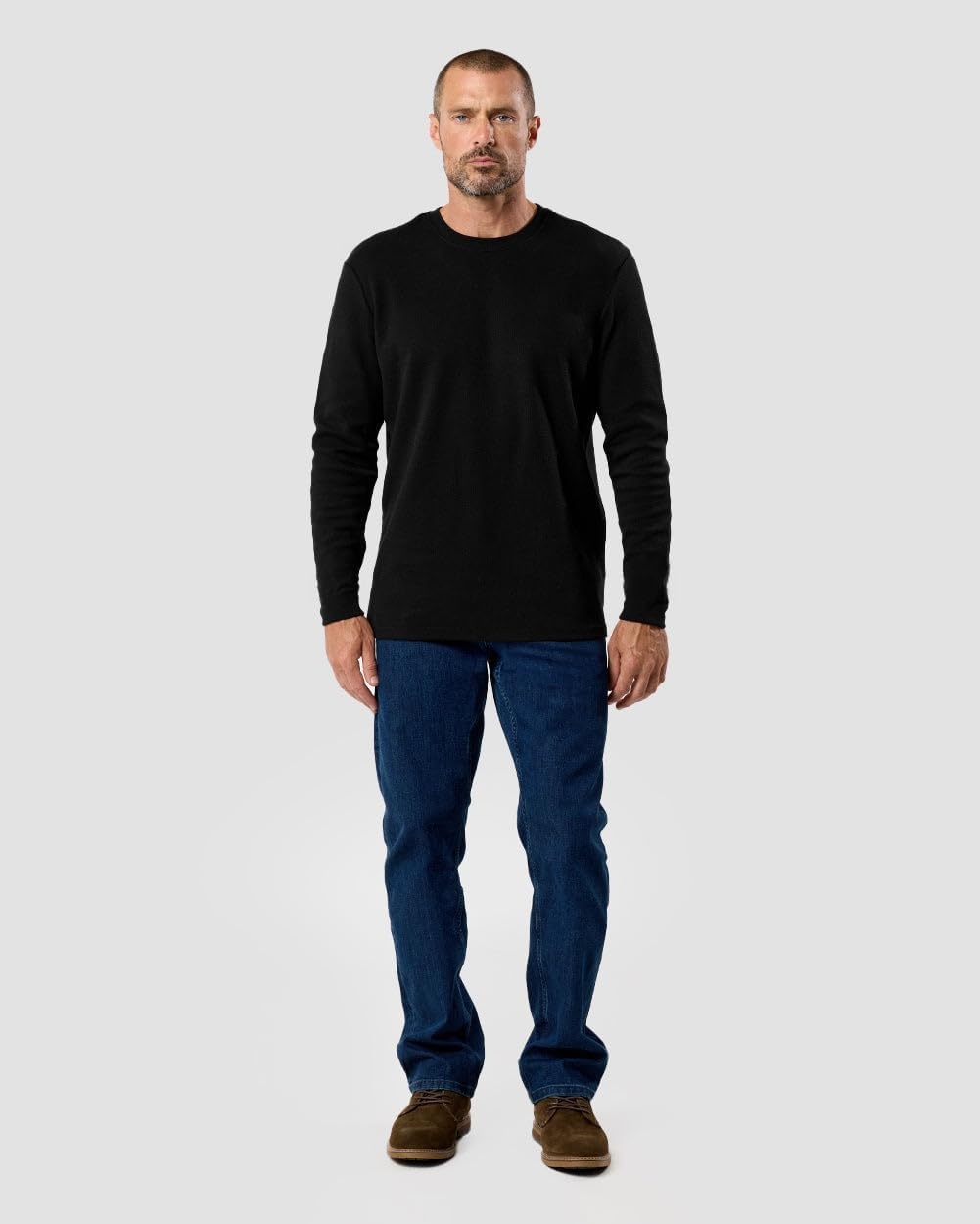 image:imageLong Sleeve Waffle Knit Crew by INTO THE AMBlack