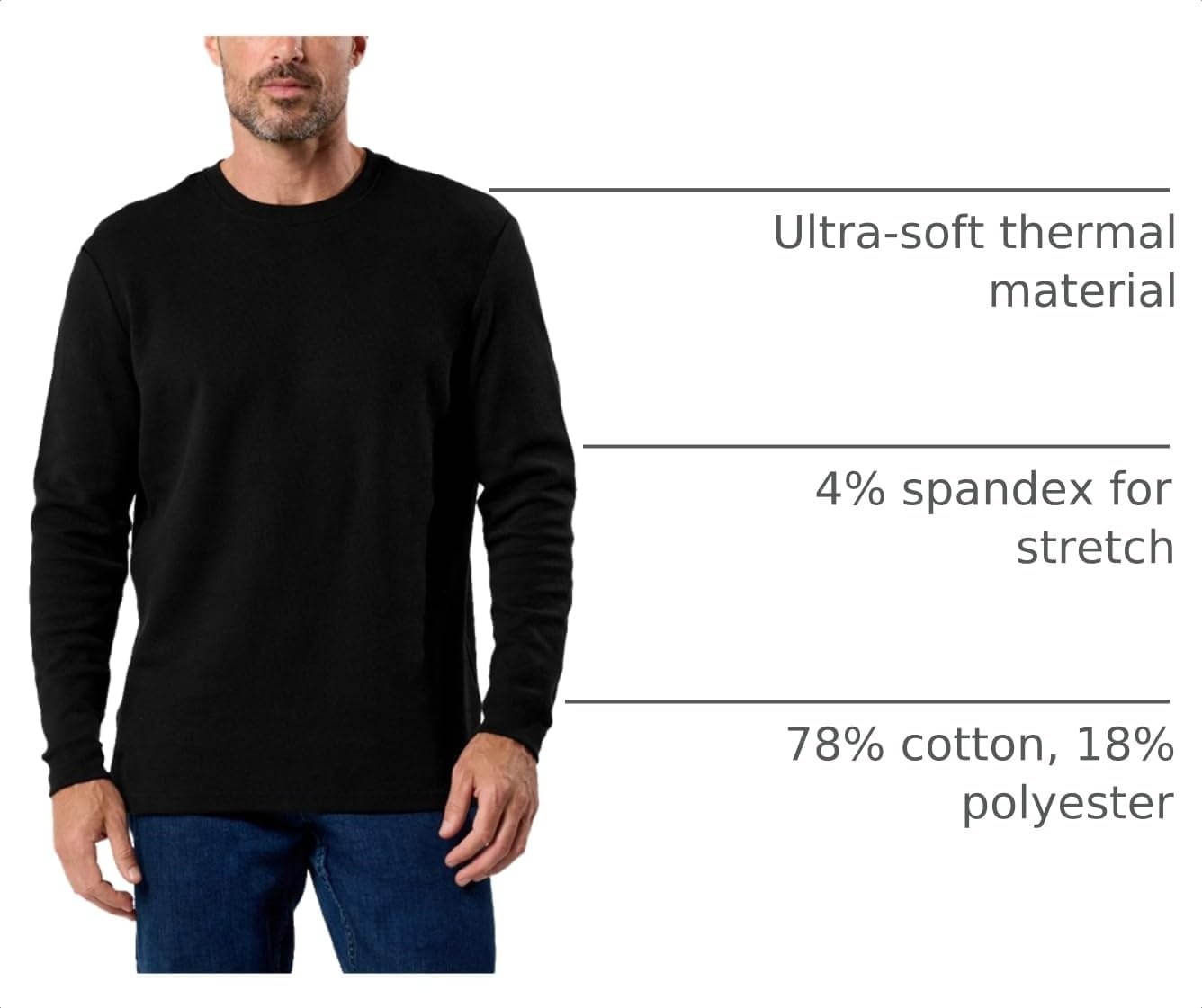 image:imageLong Sleeve Waffle Knit Crew by INTO THE AMBlack