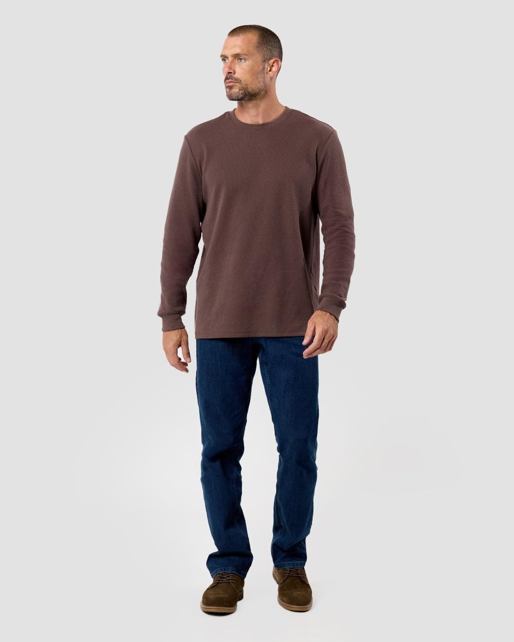 image:imageLong Sleeve Waffle Knit Crew by INTO THE AMBrown